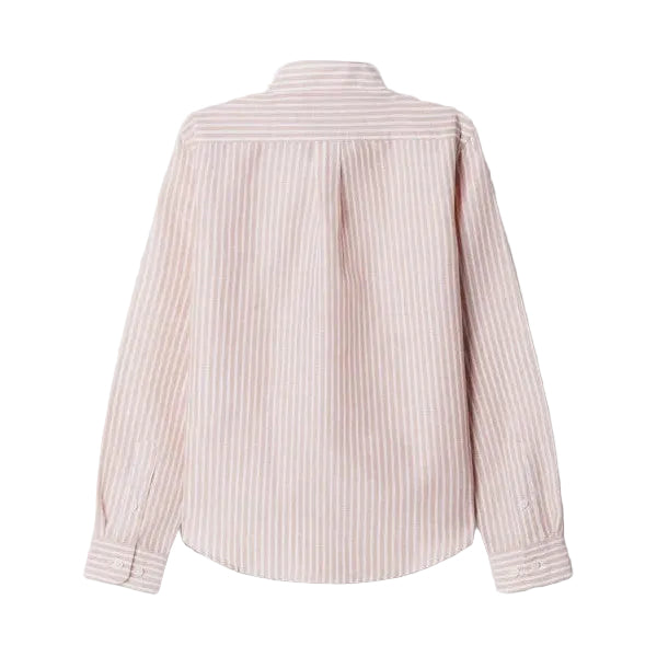 Classic Fit Band Collar Striped Shirt