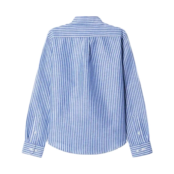 Classic Fit Band Collar Striped Shirt