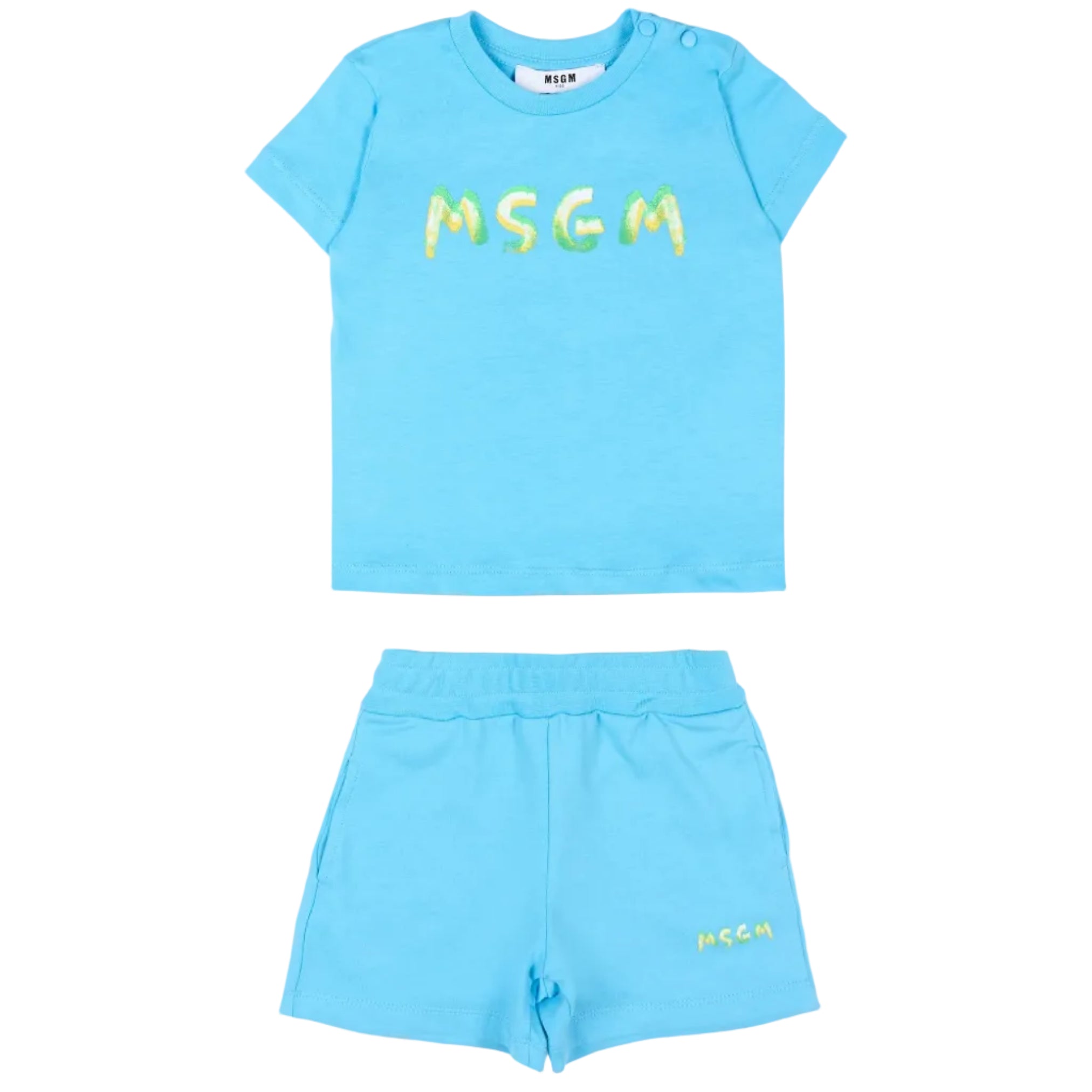 Logo Print Crewneck Short Set