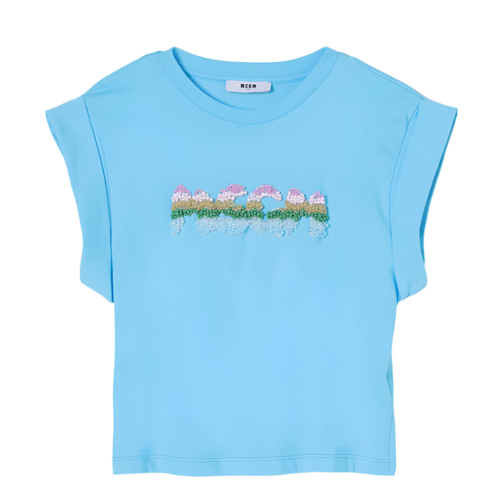 Beaded Logo Print T-Shirt