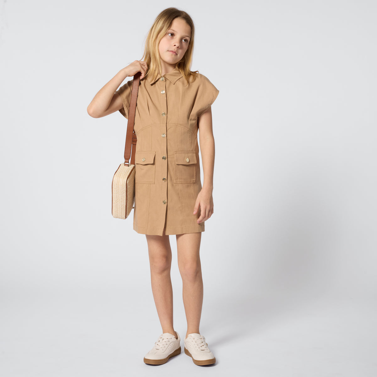 Pleated Shirt Dress