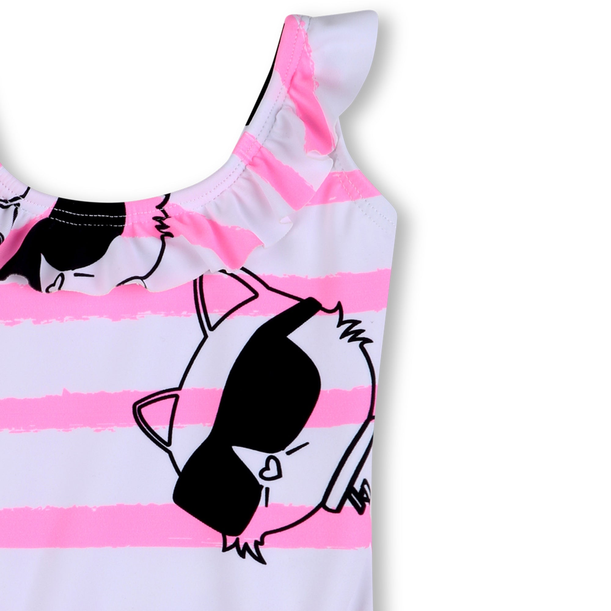 Ikon Choupette Striped Ruffled Swimsuit