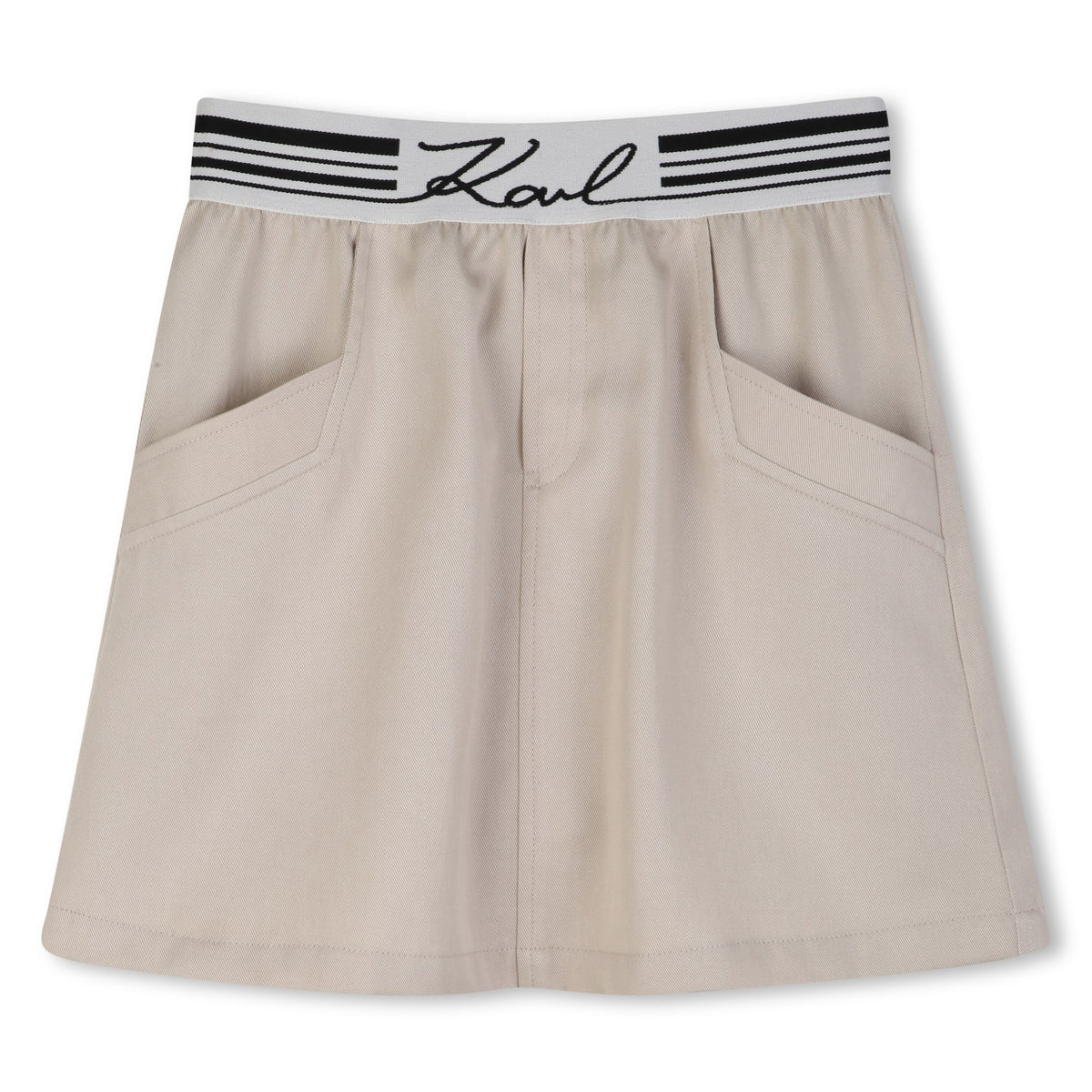 Logo Waistband Twill Skirt