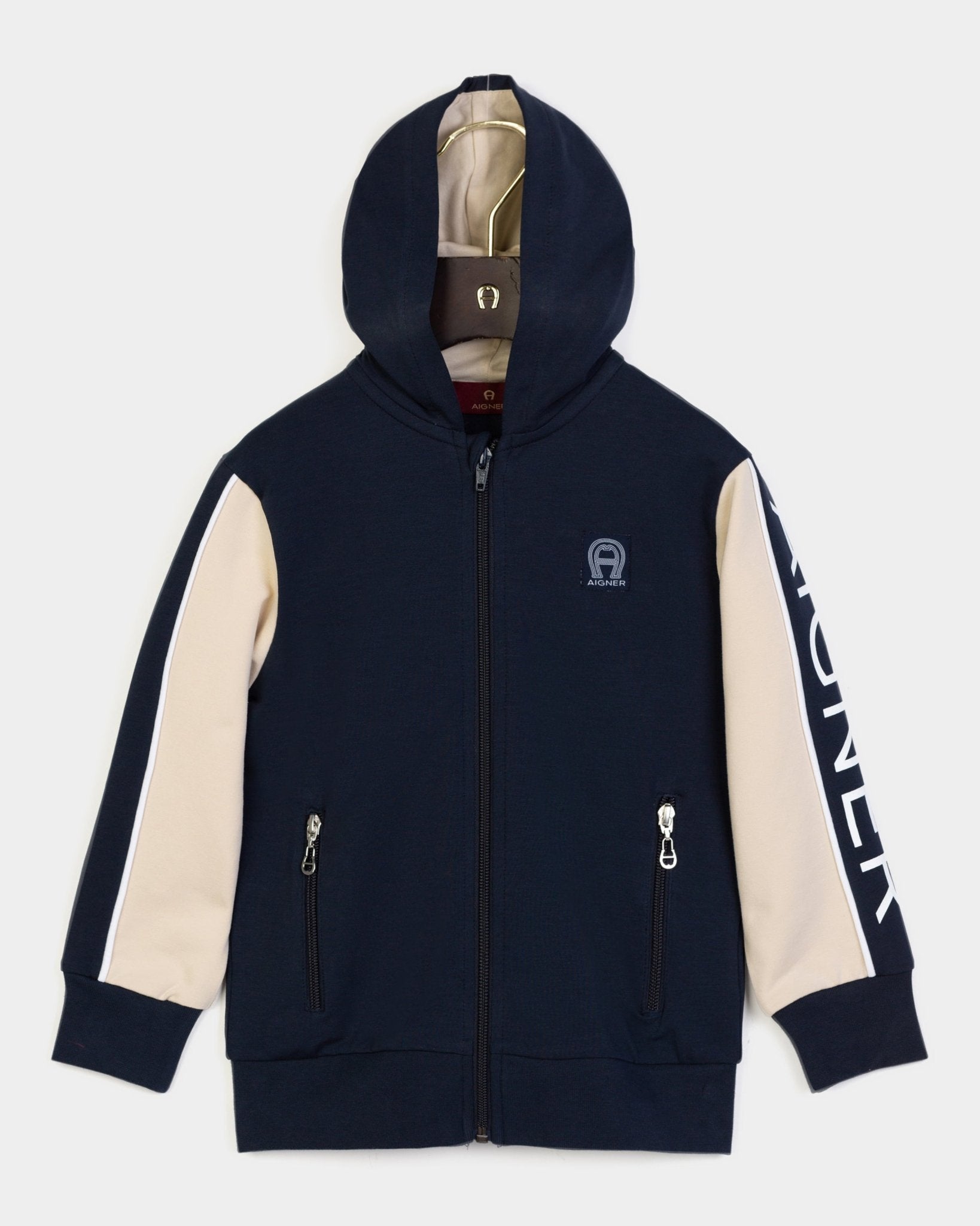 AIGNERLogo Block Zip - Up Hoodie4062176764311SAVANNA