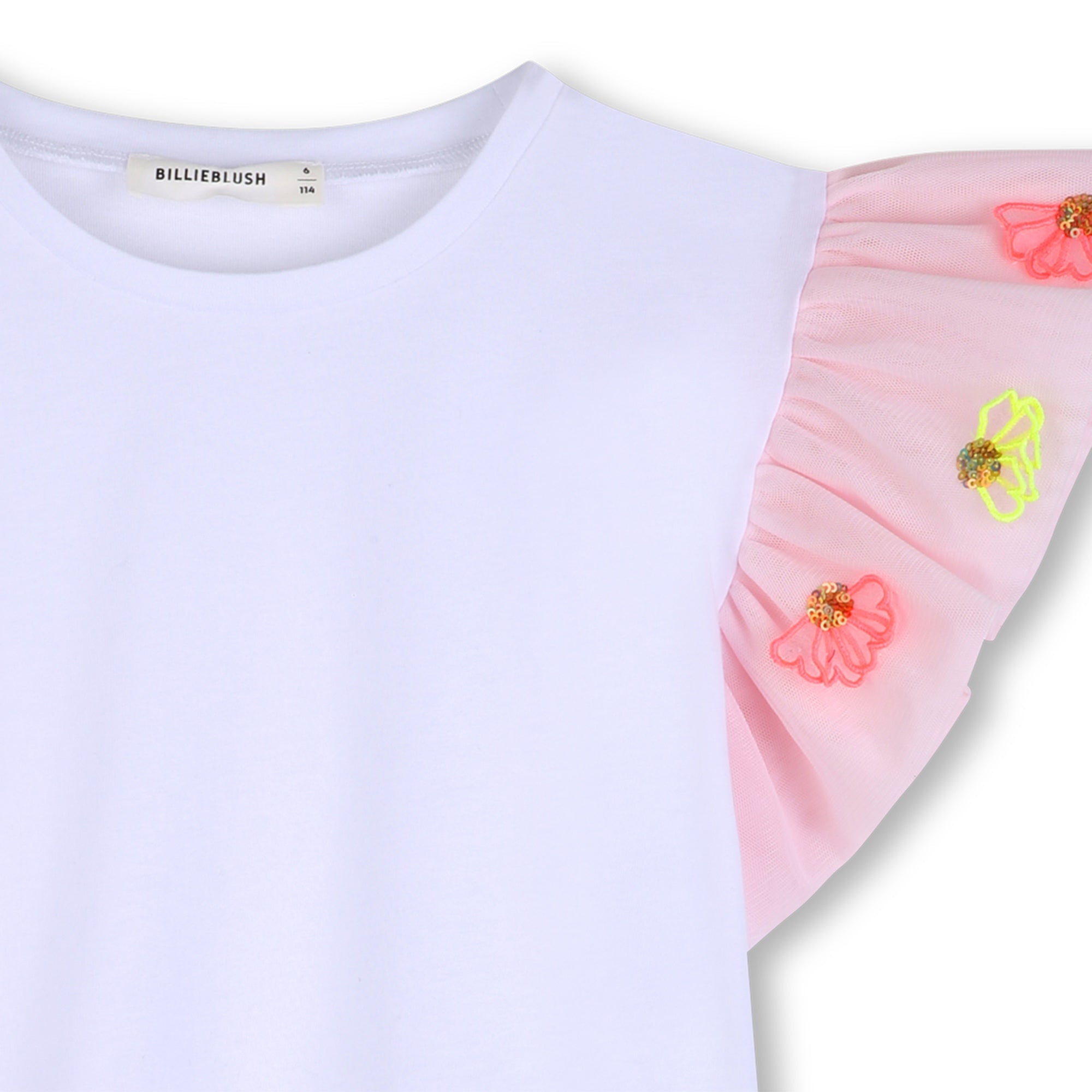 BillieblushTulle Sleeves T-ShirtSAVANNA
