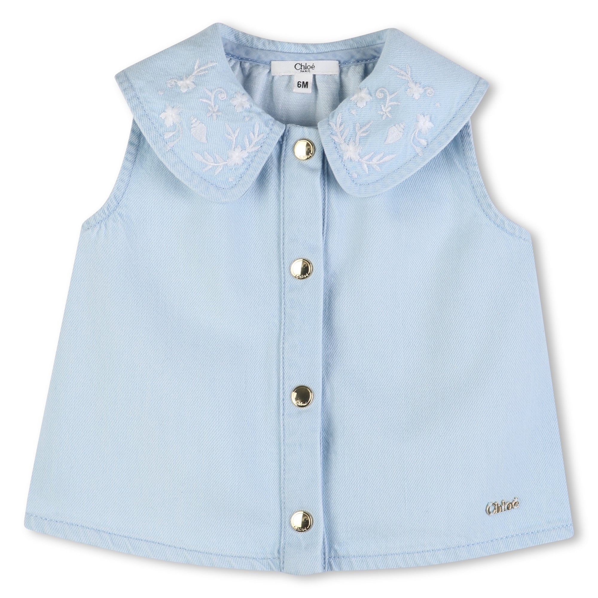 CHLOÉEmbroidered Denim Top3617165952784SAVANNA