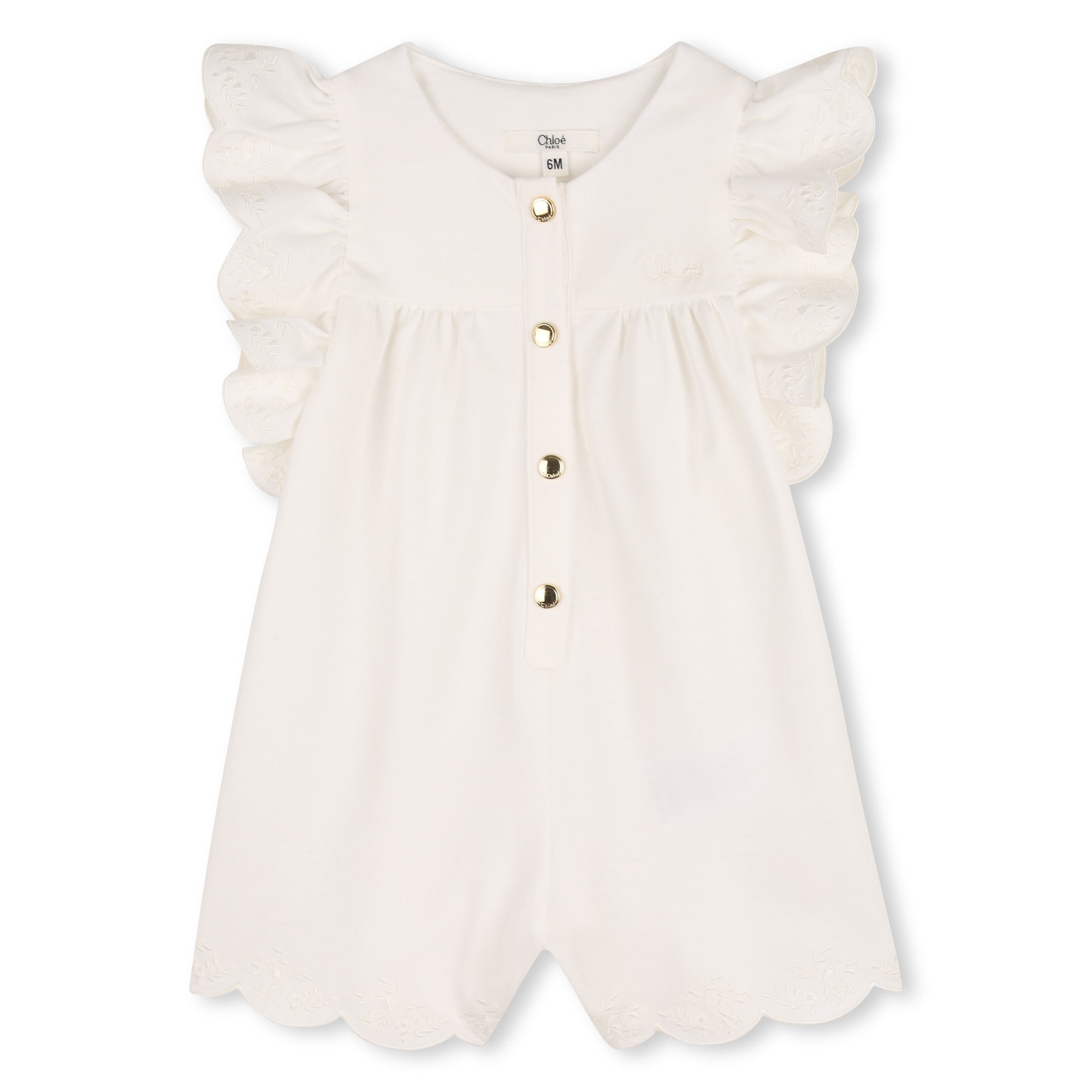 CHLOÉRuffled Scallop Trim Romper3617165999246SAVANNA