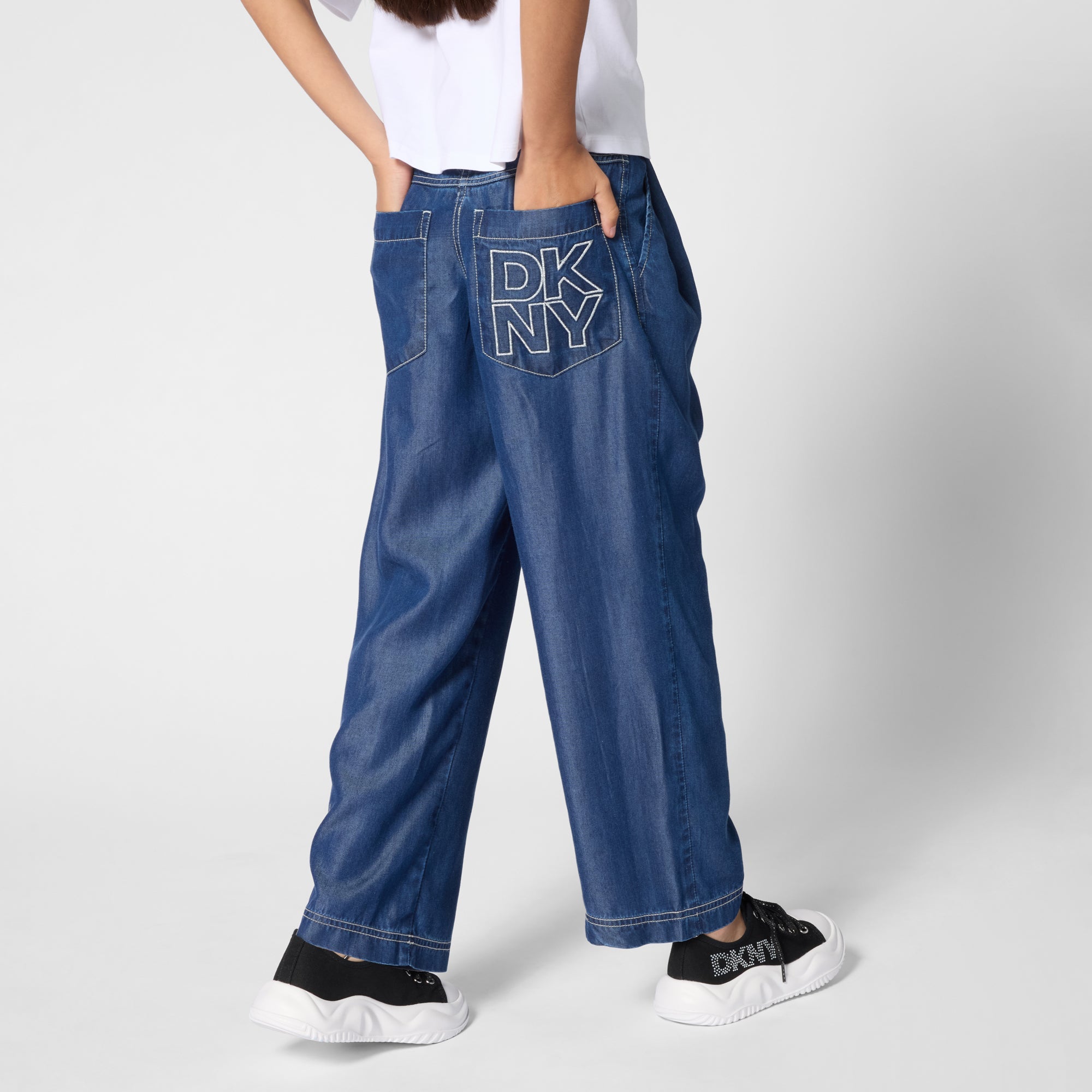 DKNYEmbroidered Logo Wide Trousers3617165857829SAVANNA