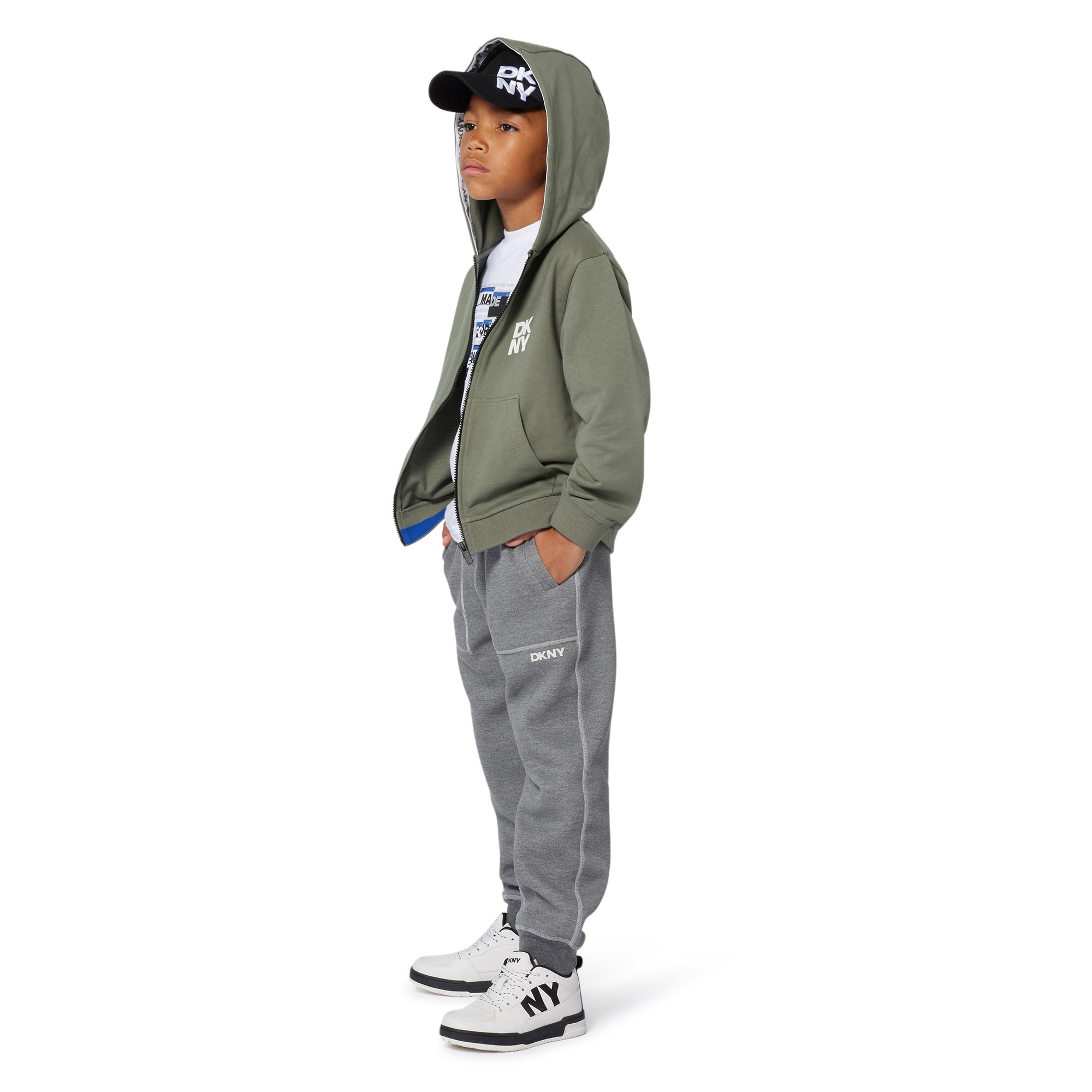 DKNYLogo Hooded Zip Up Top3617165658044SAVANNA