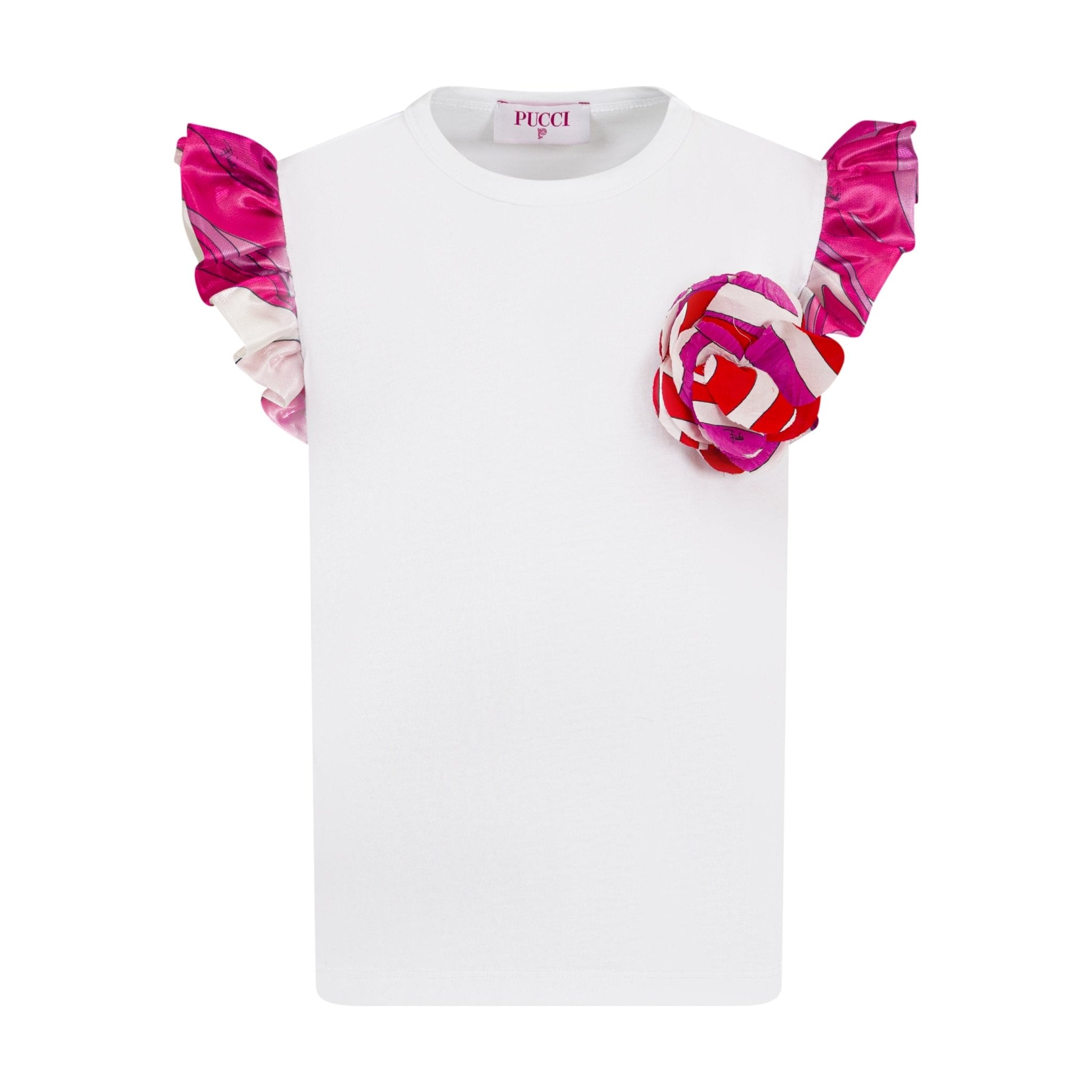Emilio PucciRuffled Floral Appliqué T-Shirt8059774195568SAVANNA