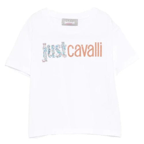 Just CavalliRhinestone Logo T-Shirt8053638521135SAVANNA