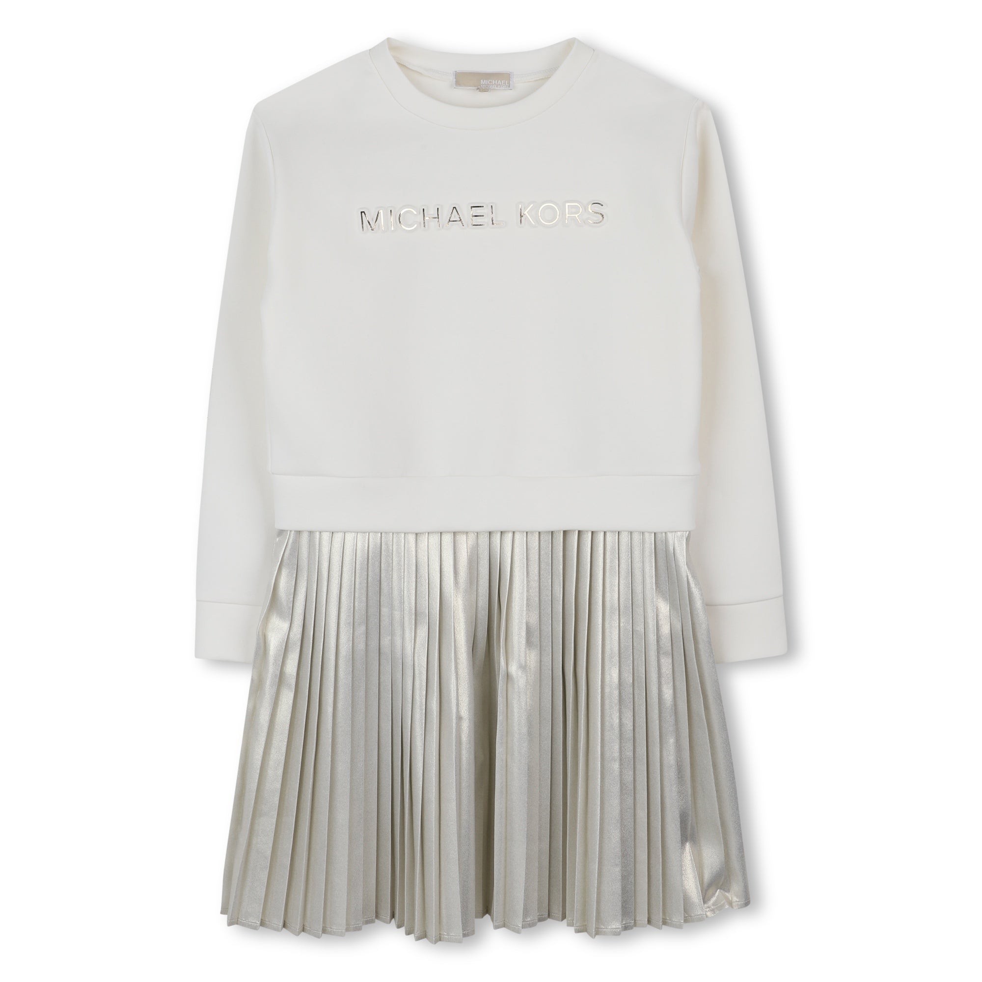 Michael KorsMetallic Pleated Sweatshirt Dress3617165759802SAVANNA