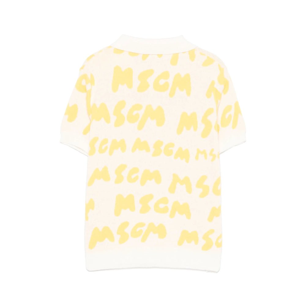 MSGMLogo Jacquard Polo Shirt8051883361780SAVANNA