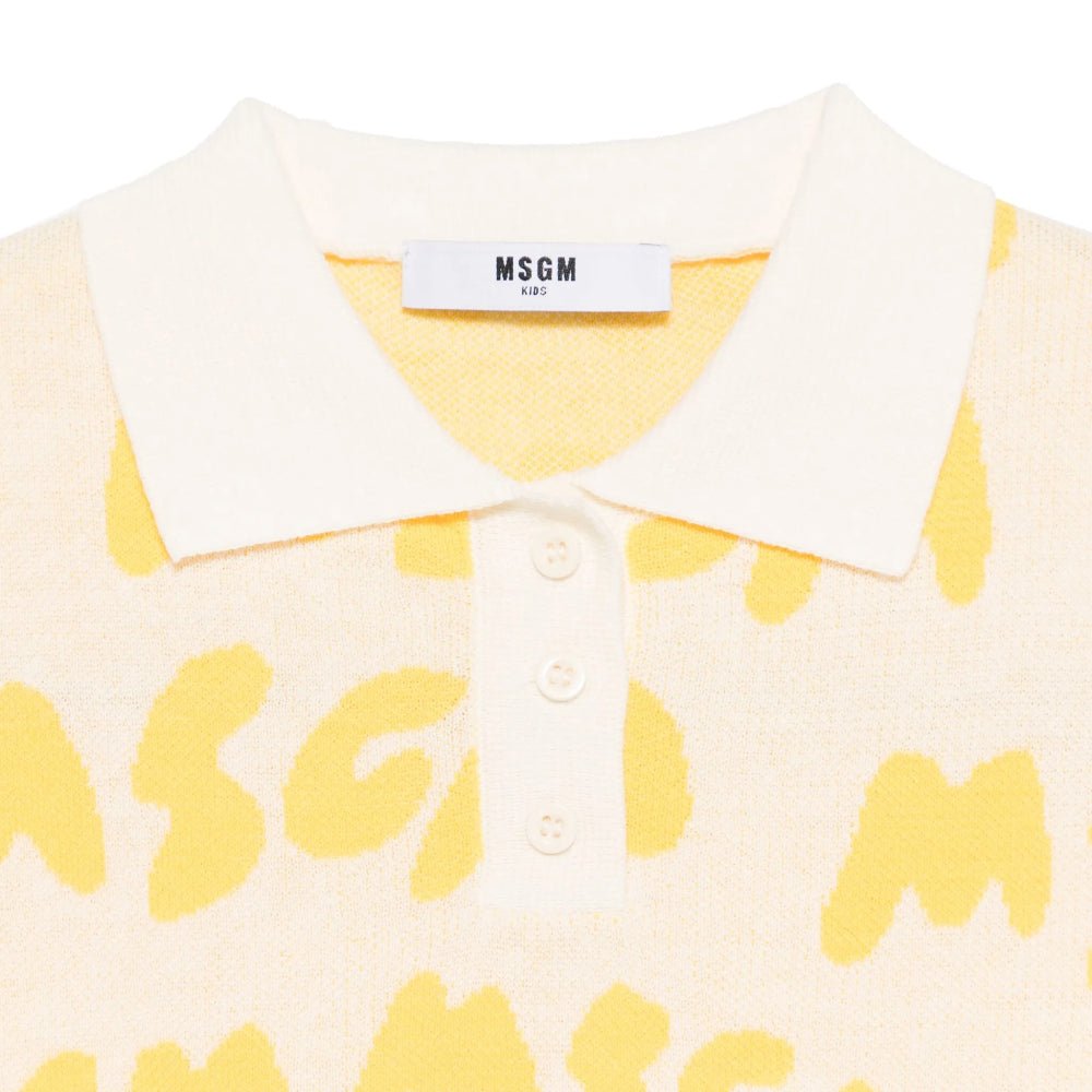 MSGMLogo Jacquard Polo Shirt8051883361780SAVANNA