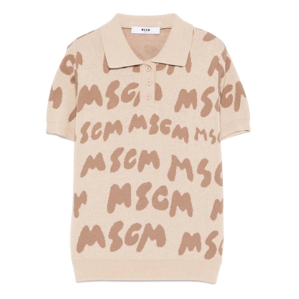 MSGMLogo Jacquard Polo Shirt8051883361834SAVANNA