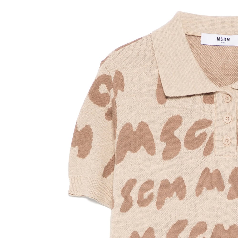 MSGMLogo Jacquard Polo Shirt8051883361834SAVANNA