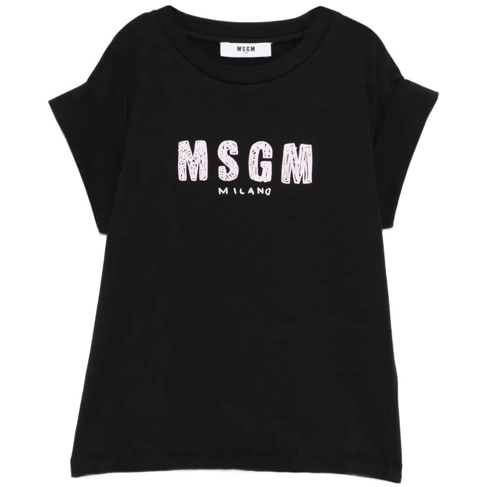MSGMLogo Printed Abstract T-Shirt8051883415643SAVANNA