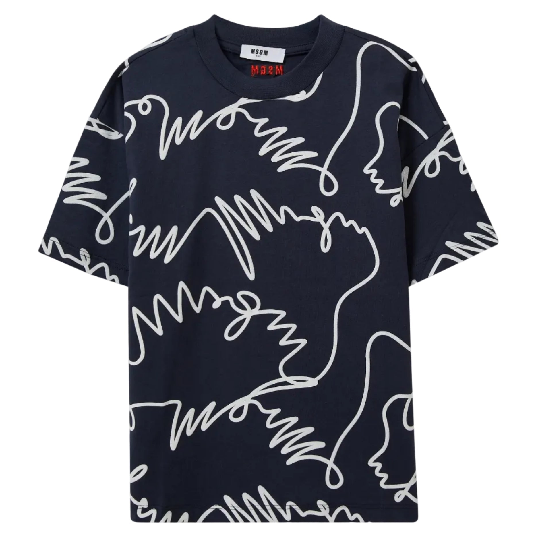 MSGMLogo Printed Abstract T-Shirt8051883442687SAVANNA