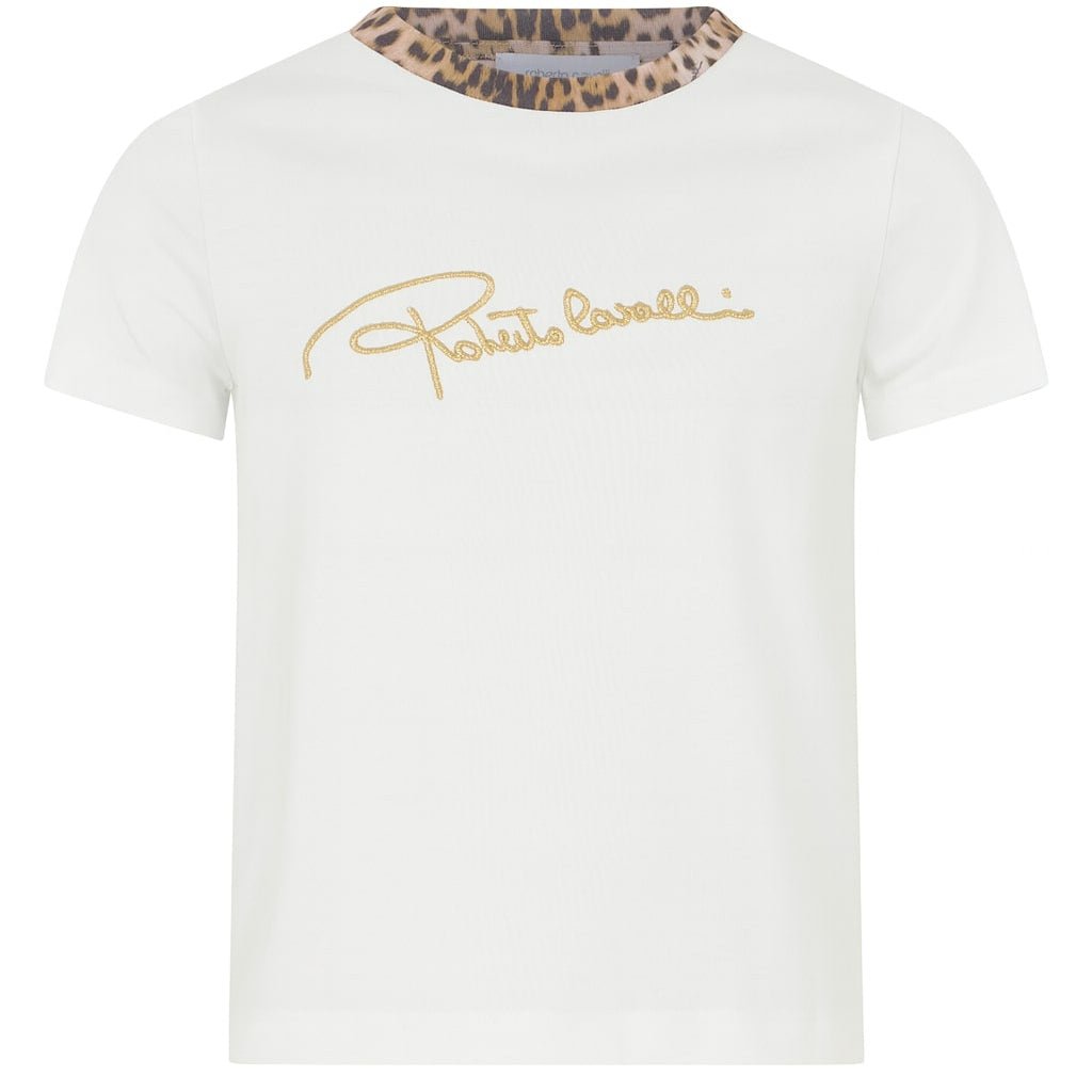 Roberto CavalliLogo Embellished T-Shirt8053638187775SAVANNA