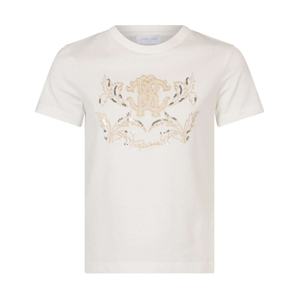 Roberto CavalliLogo Embellished T-Shirt8053638775613SAVANNA