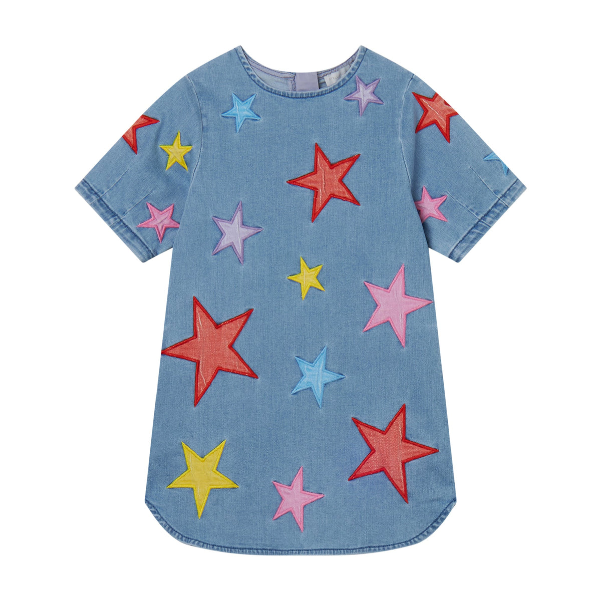 denim dress with stars Stella McCartney Star SAVANNA stitched hem for a Color:LAPIS BLUE loop:elleginghammididress Light Blue Two Piece