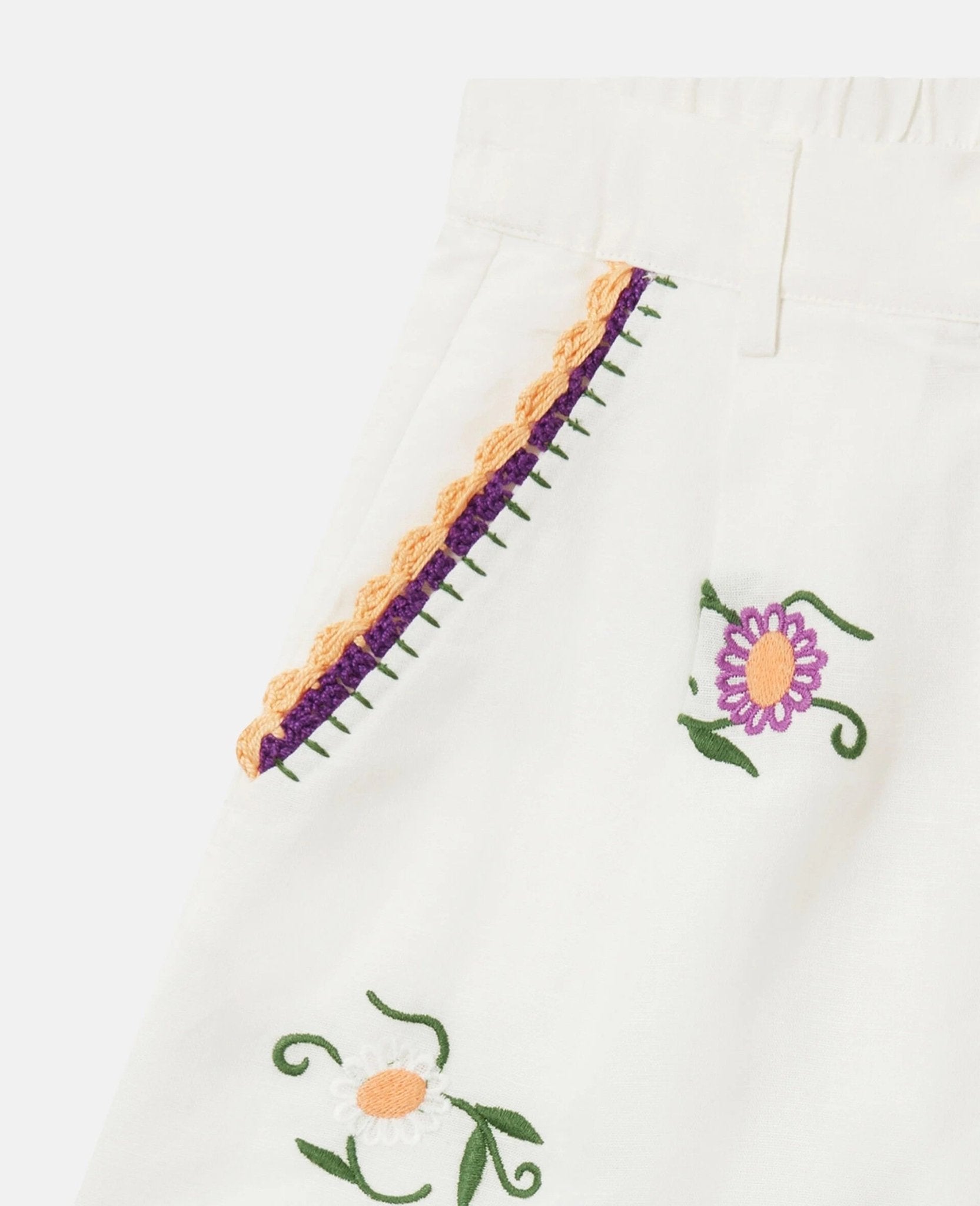 Stella McCartneyEmbroidered Linen - Blend Shorts8059774249421SAVANNA