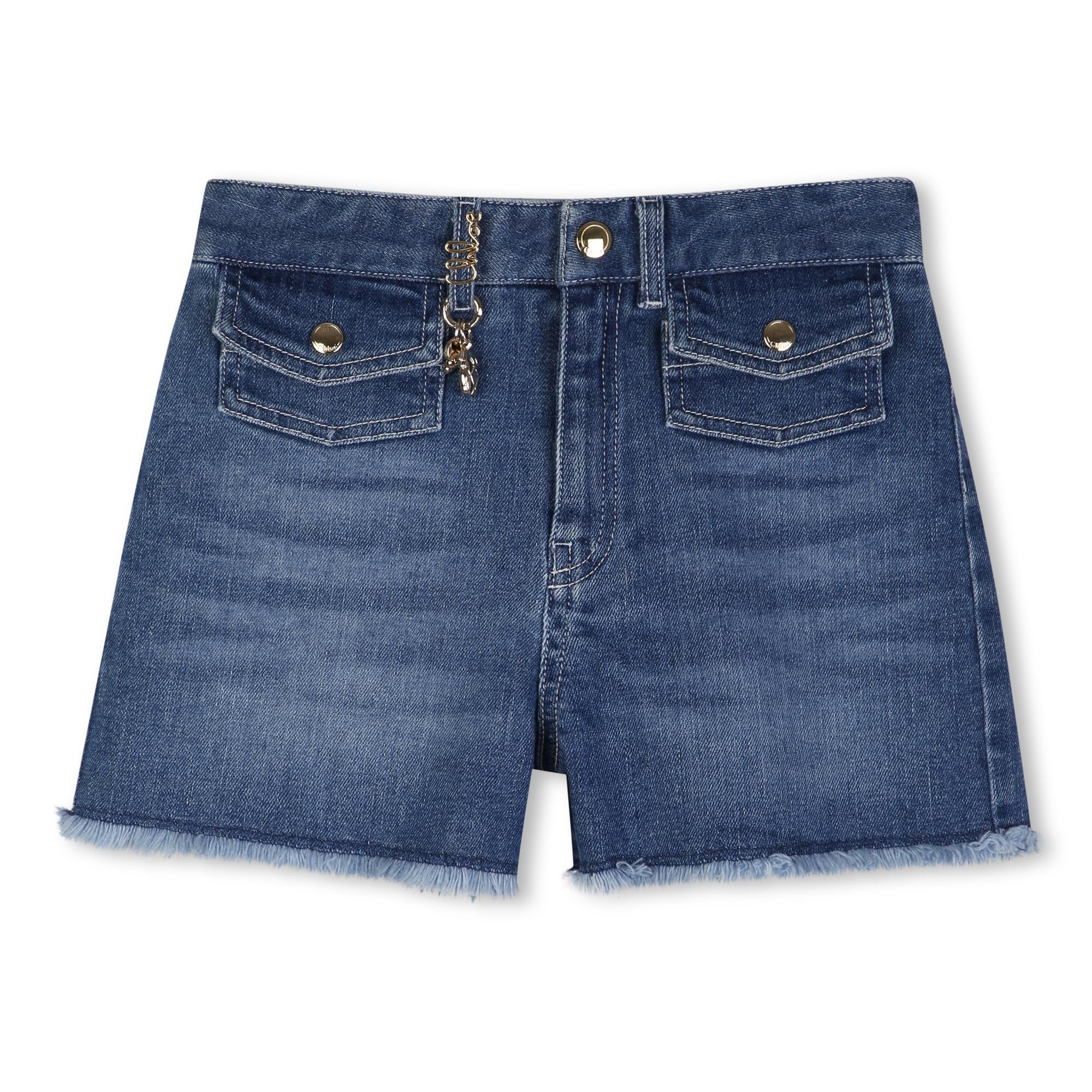 Frayed Hems Denim Shorts