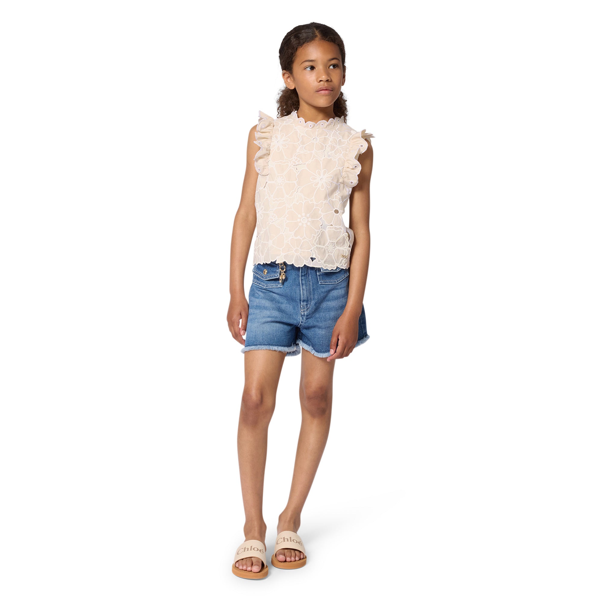Frayed Hems Denim Shorts