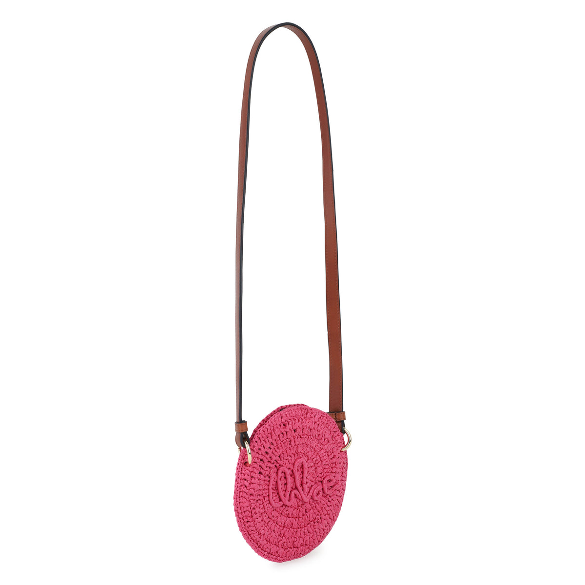 Logo Straw Crossbody Bag