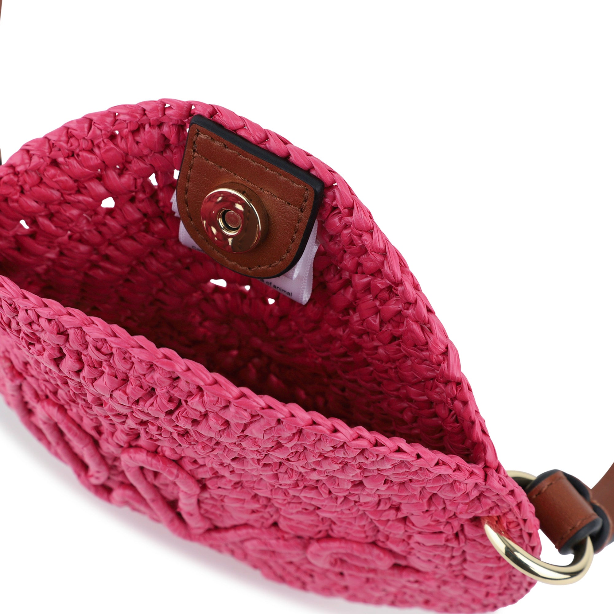 Logo Straw Crossbody Bag