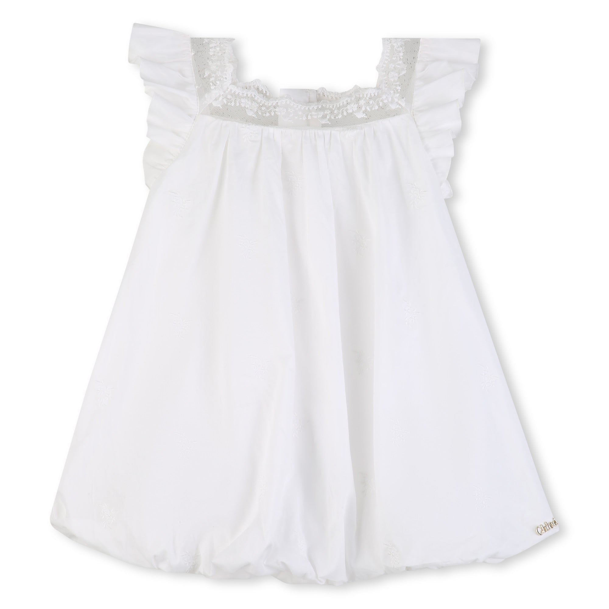 Ruffled Lace Trim Dress
