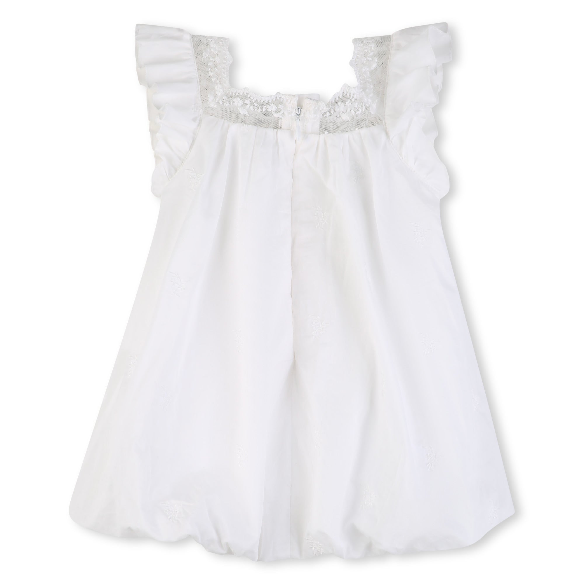 Ruffled Lace Trim Dress