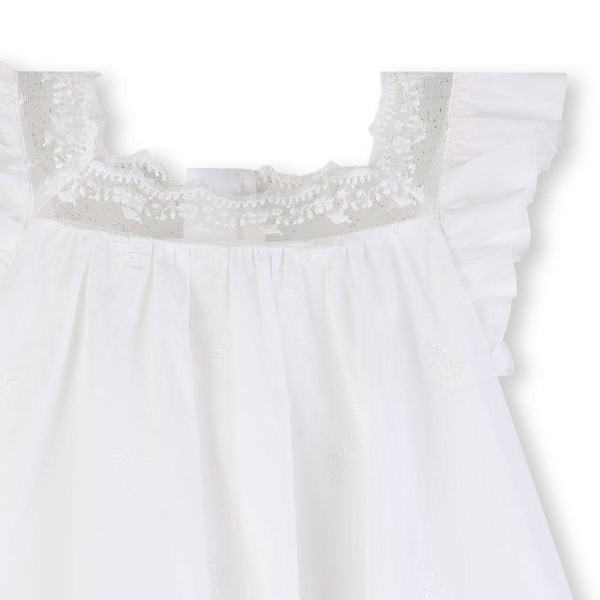 Ruffled Lace Trim Dress