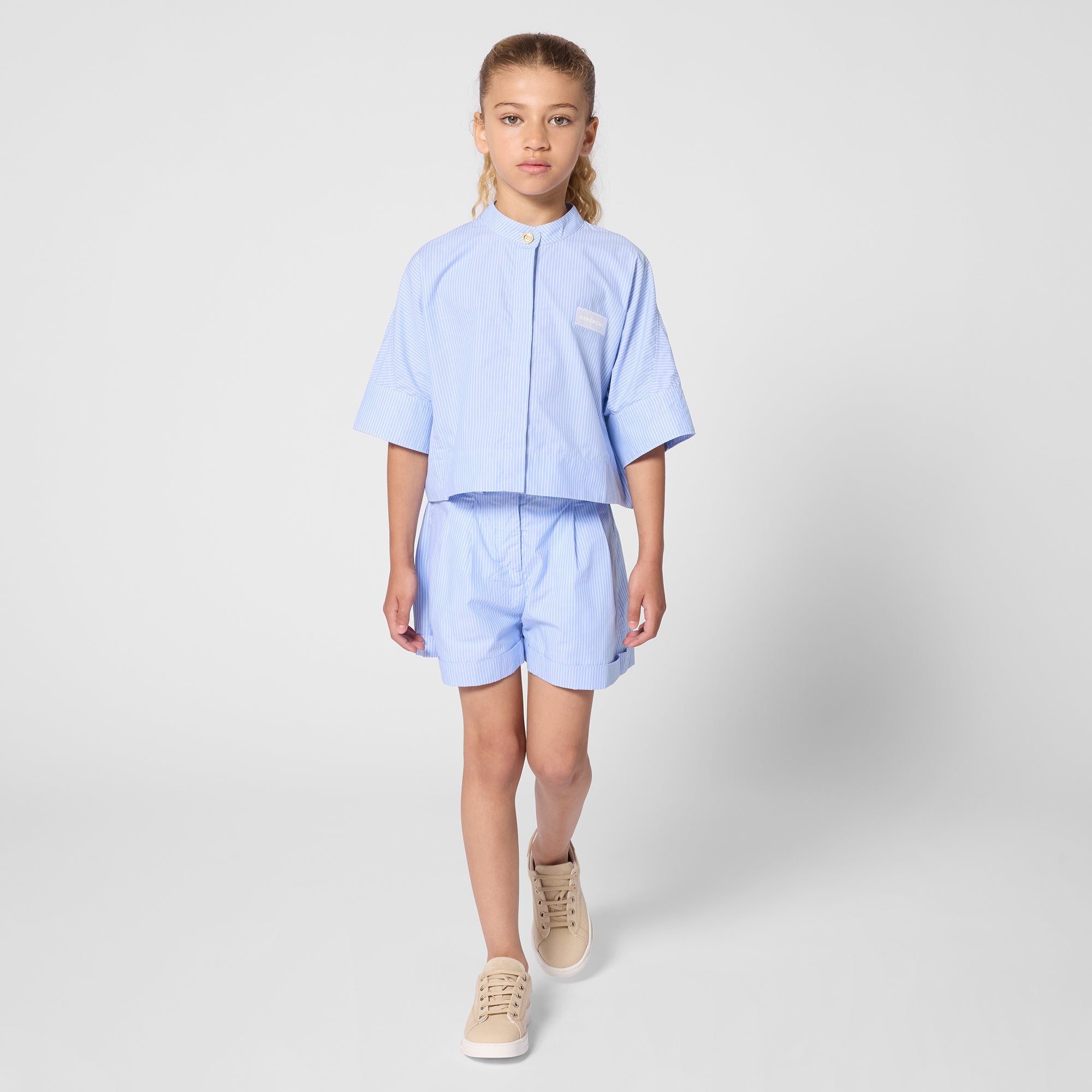 Stripe Poplin Shorts Set