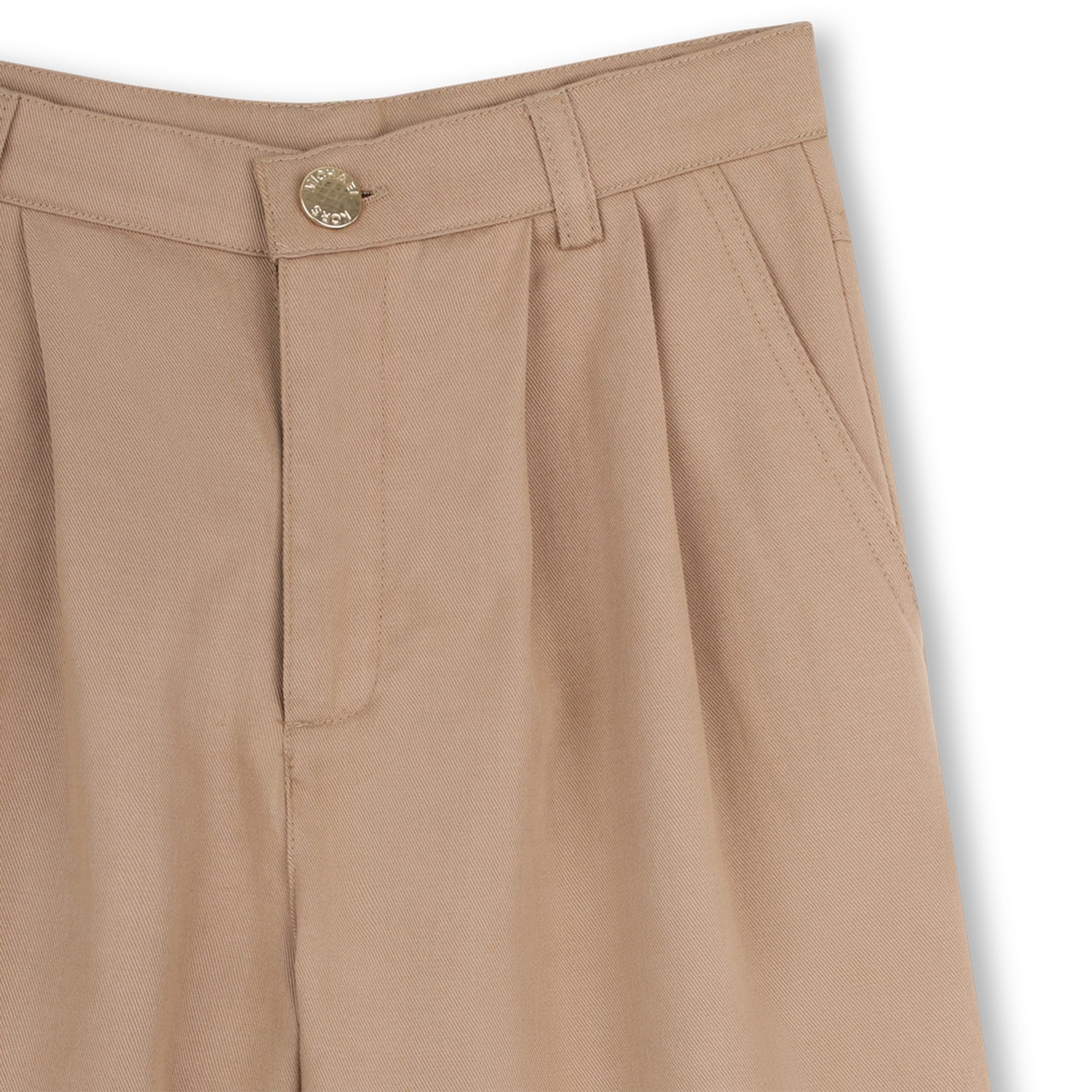 Pleated Diagonal Pocket Shorts