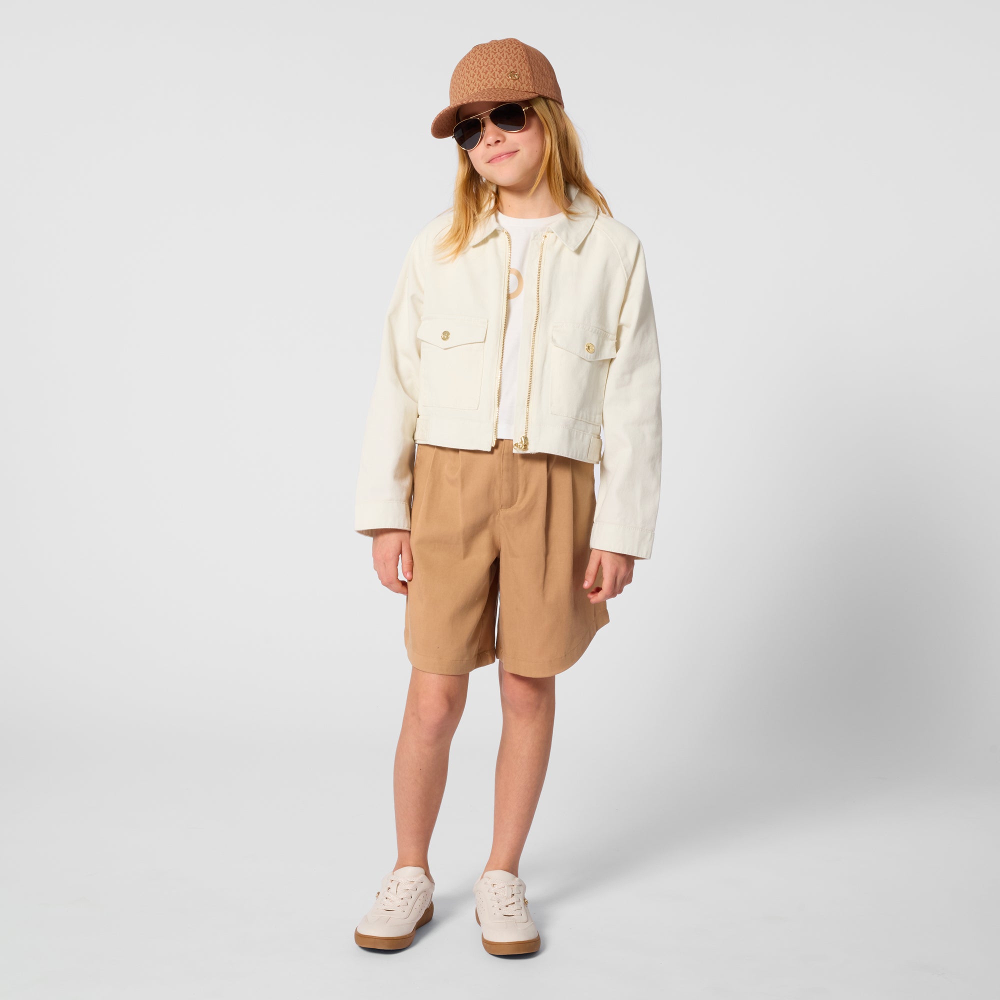 Pleated Diagonal Pocket Shorts