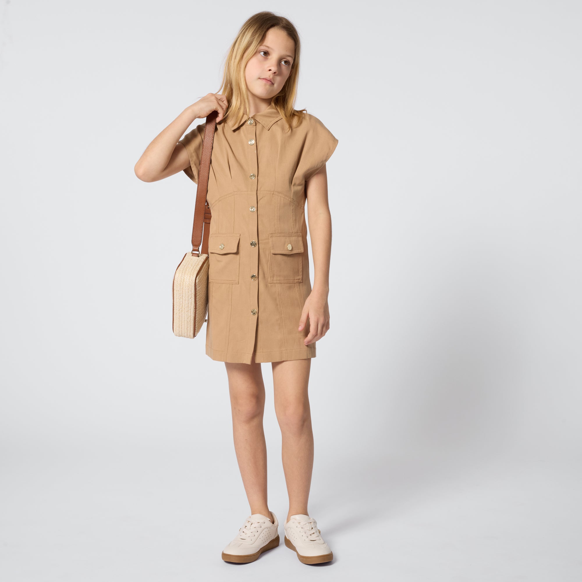 Pleated Shirt Dress