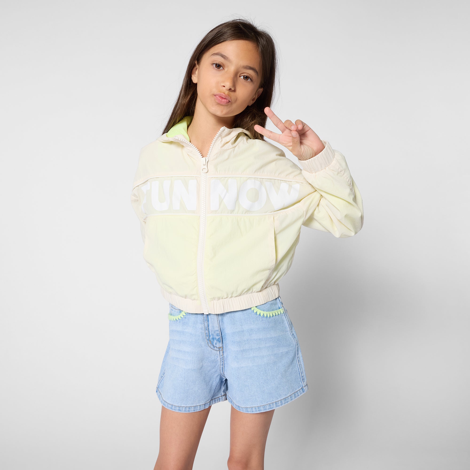 Embroidered Denim Shorts
