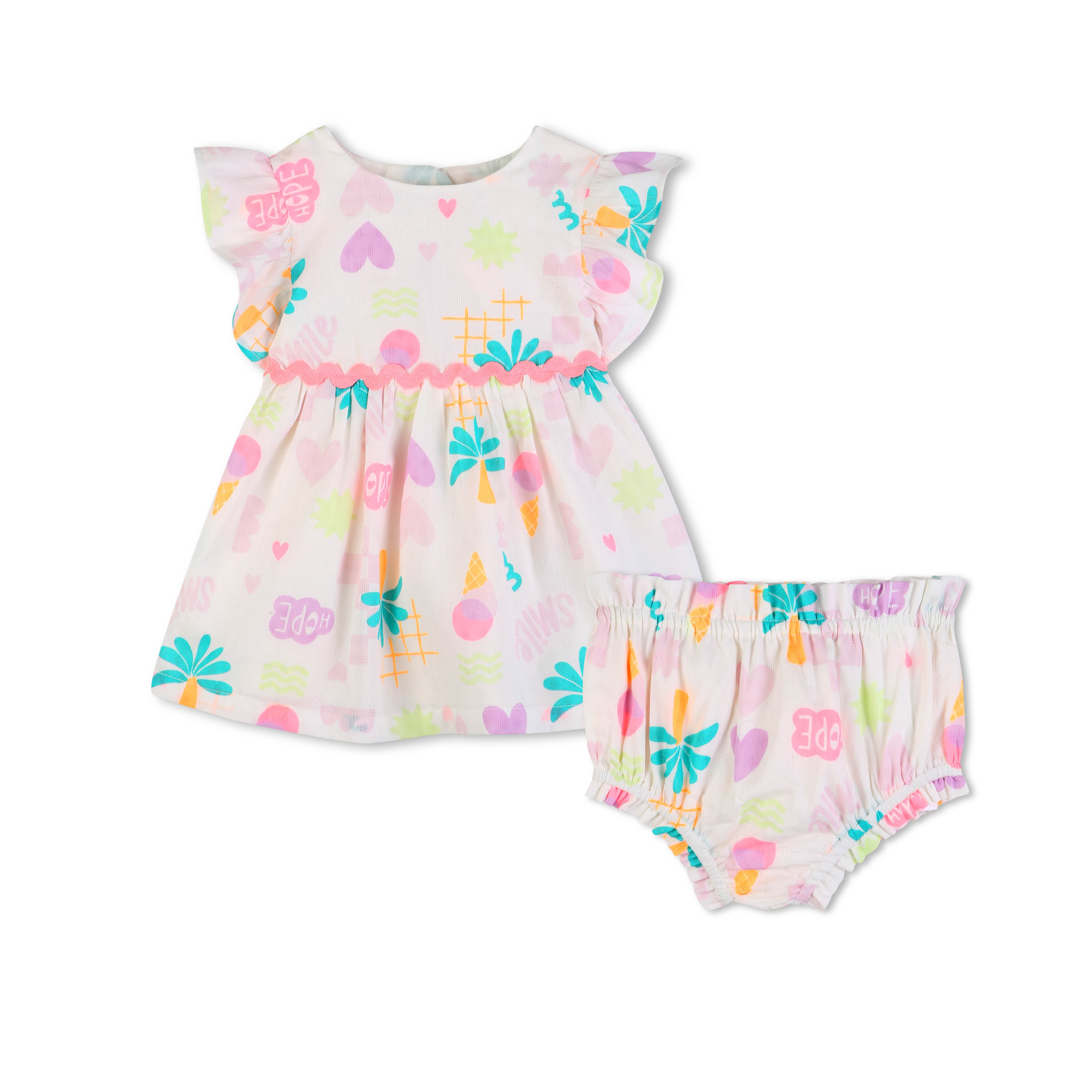 Printed Dress & Bloomers Set