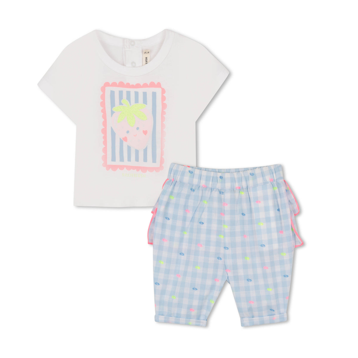 Ruffled Strawberry Trousers Set