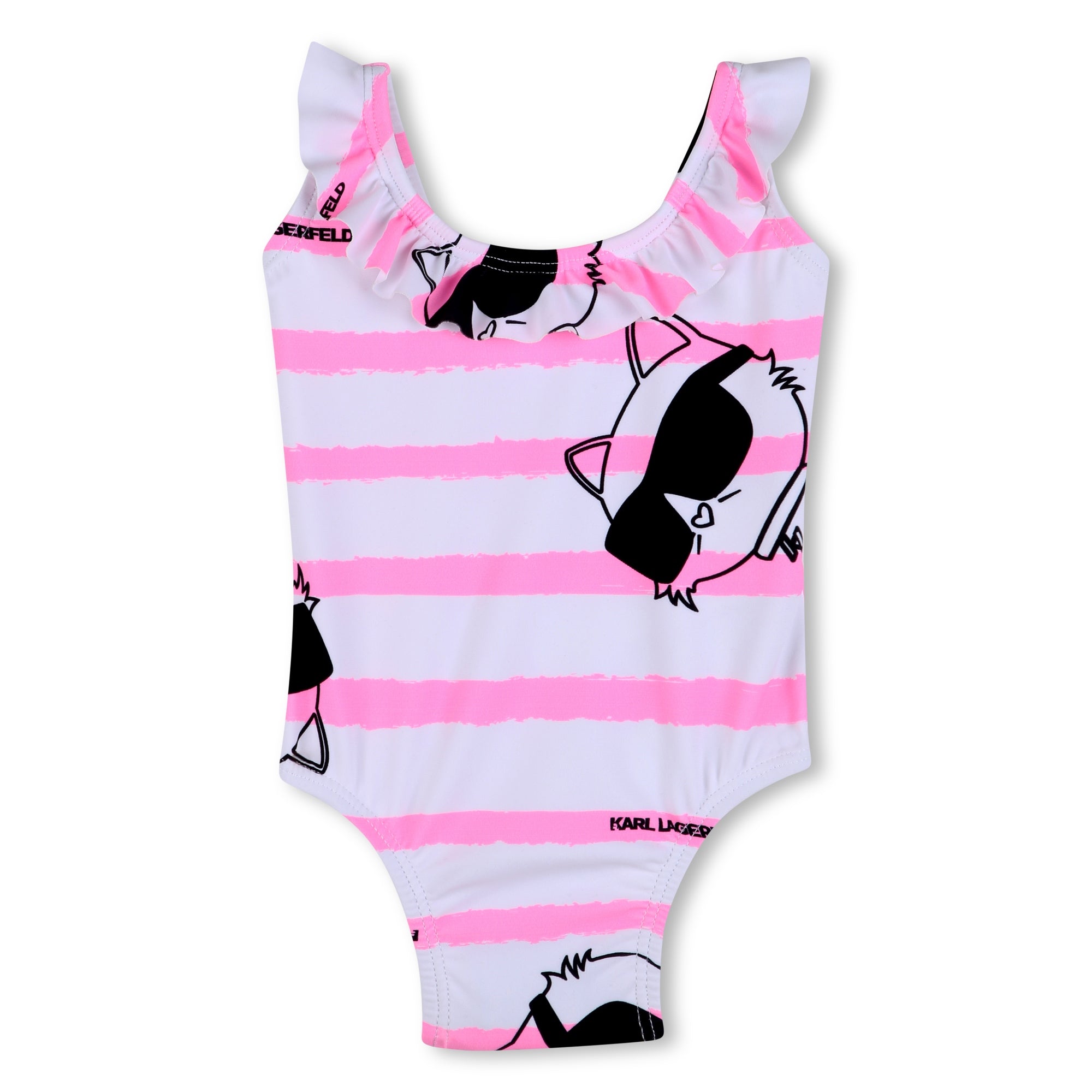 Ikon Choupette Striped Ruffled Swimsuit