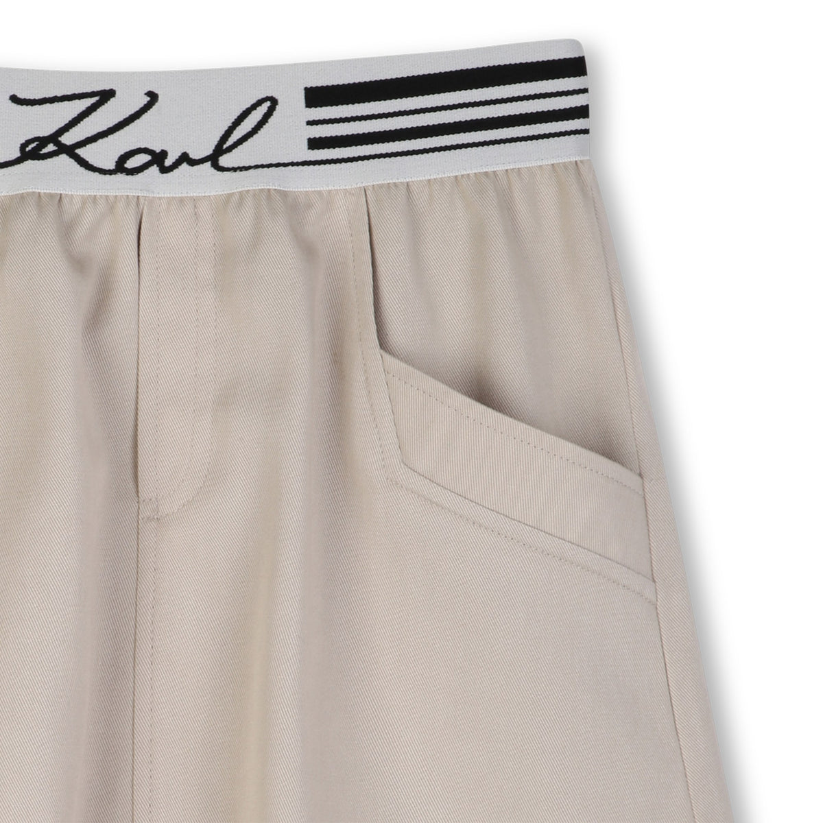 Logo Waistband Twill Skirt