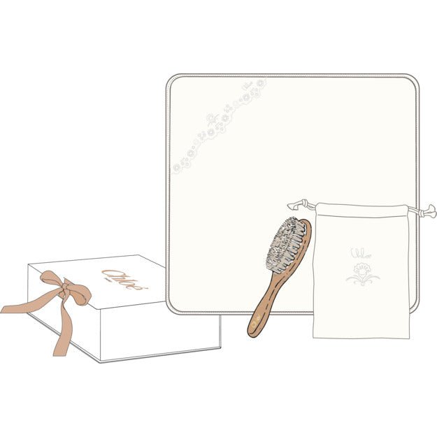 CHLOÉEmbroidered Blanket & Brush Gift Set3617165744839SAVANNA