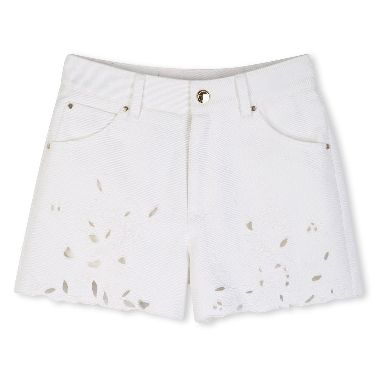 CHLOÉOpenwork Emrboidery Denim Shorts3617165880711SAVANNA