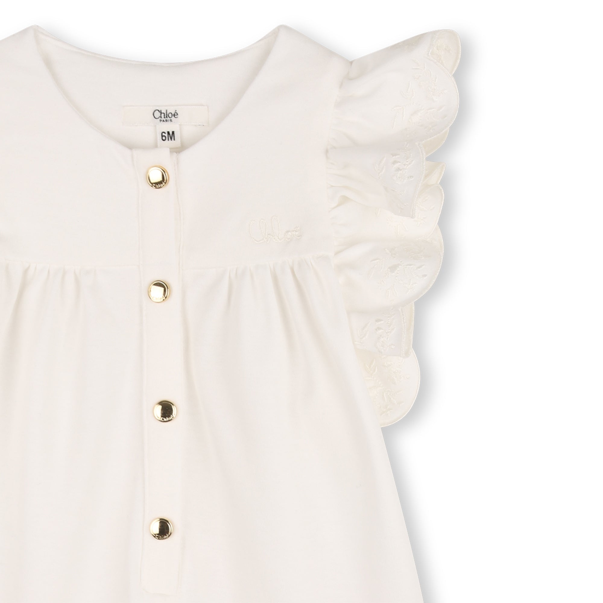 CHLOÉRuffled Scallop Trim Romper3617165999246SAVANNA