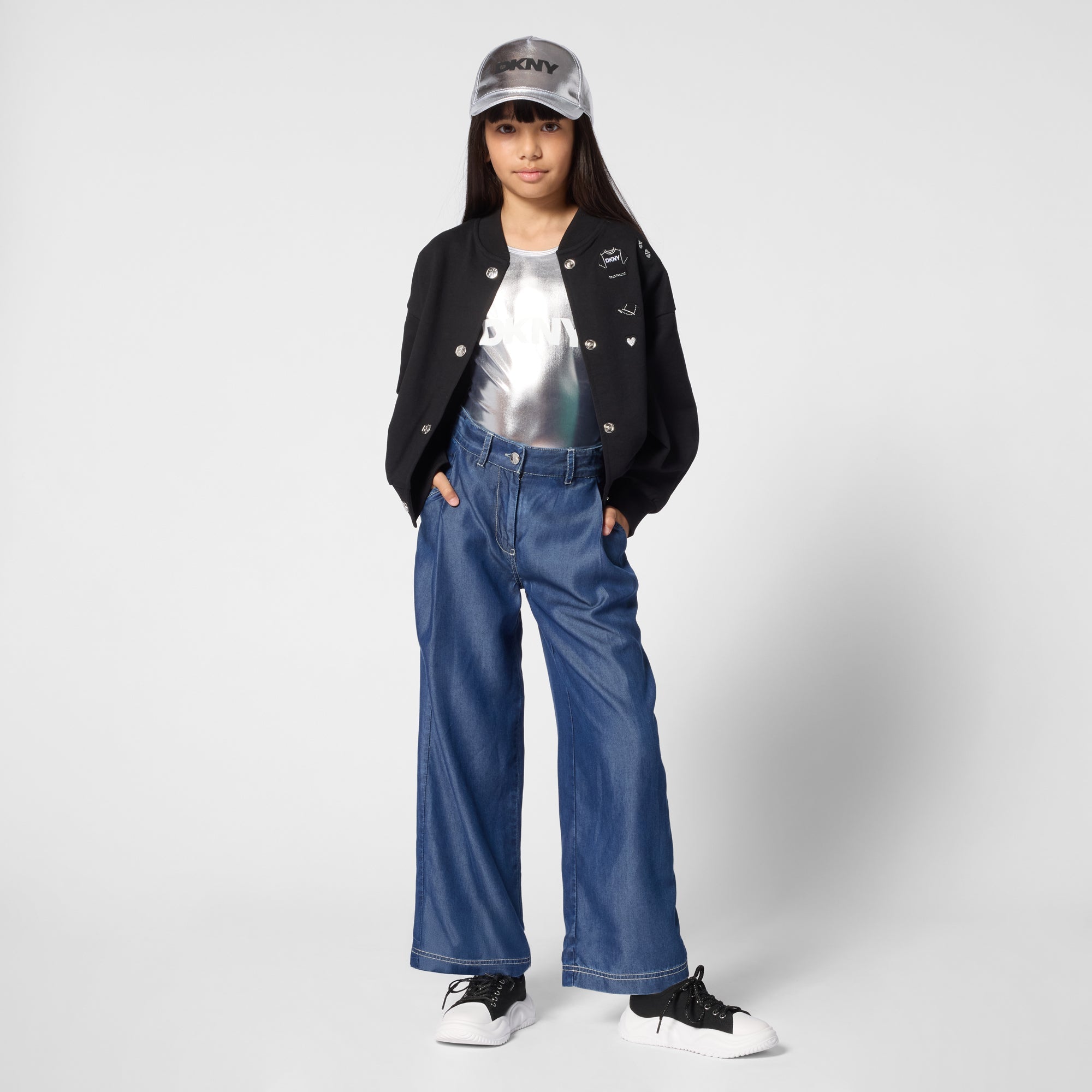 DKNYEmbroidered Logo Wide Trousers3617165857829SAVANNA
