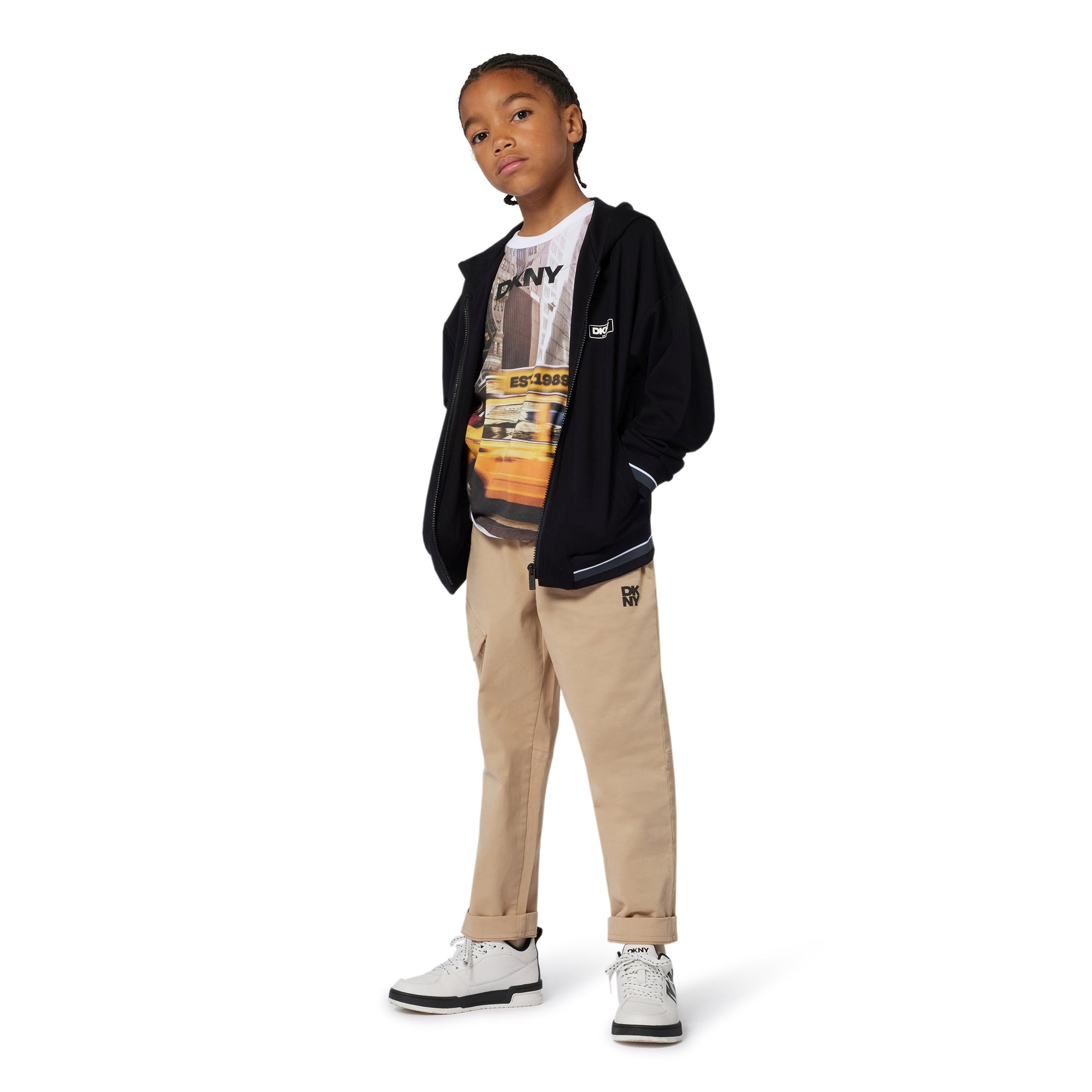 DKNYLogo Hooded Zip Up Top3617165592621SAVANNA