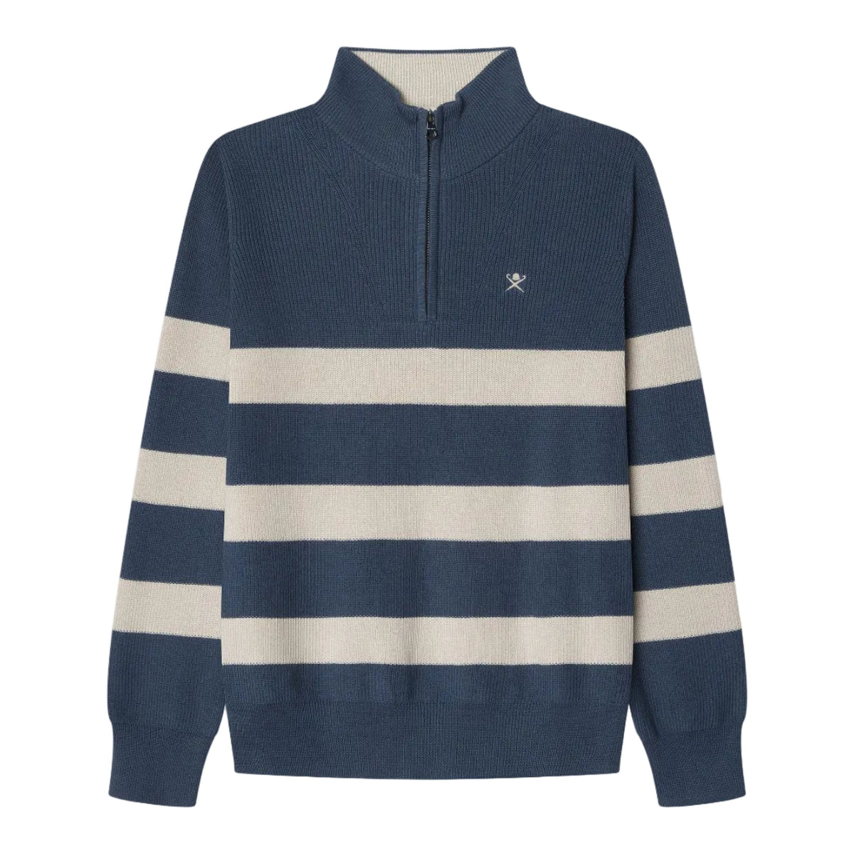 Hackett LondonKnitted Stripe Quarter Zip Jumper5063261860566SAVANNA