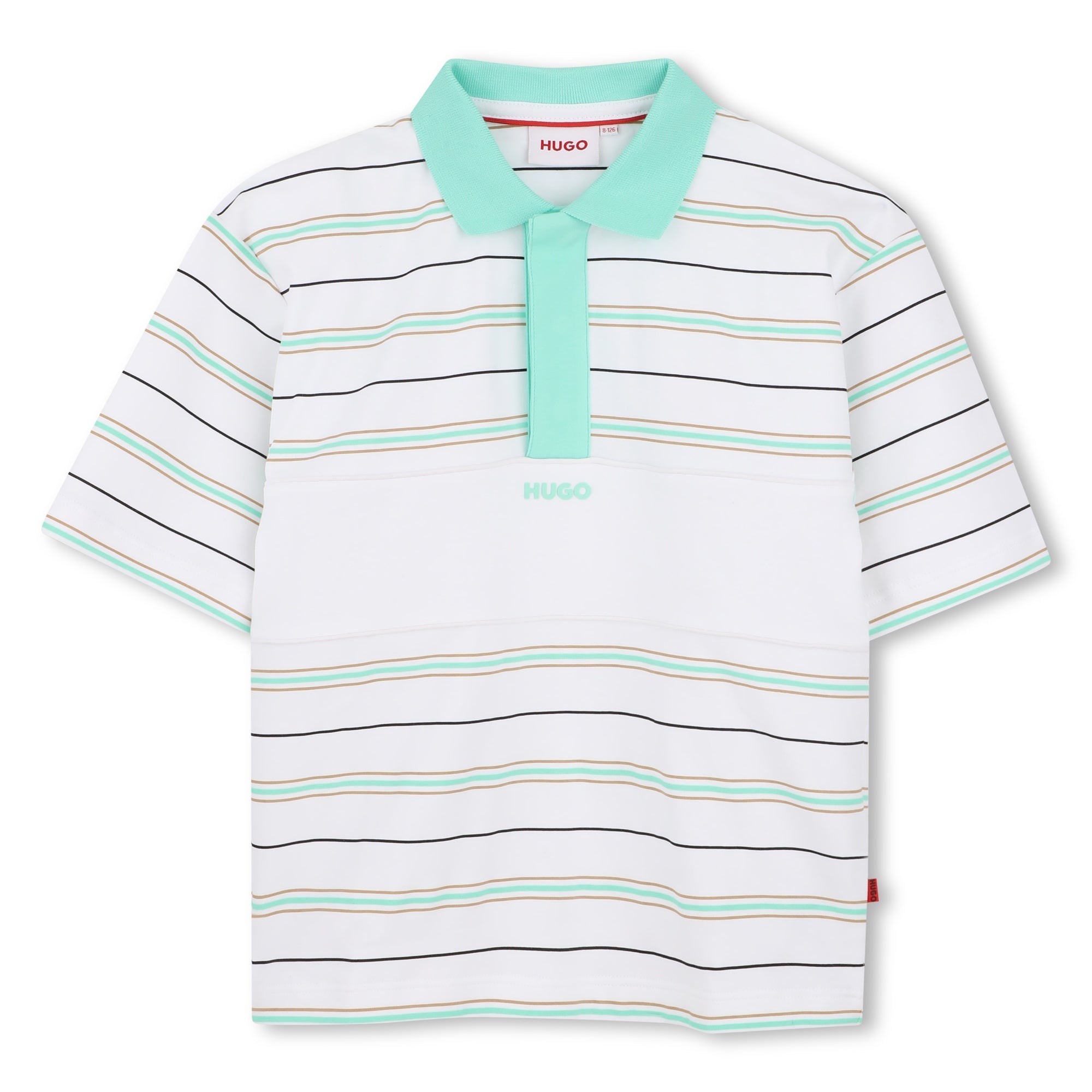 HUGOStripe Logo Polo Shirt3617165950322SAVANNA