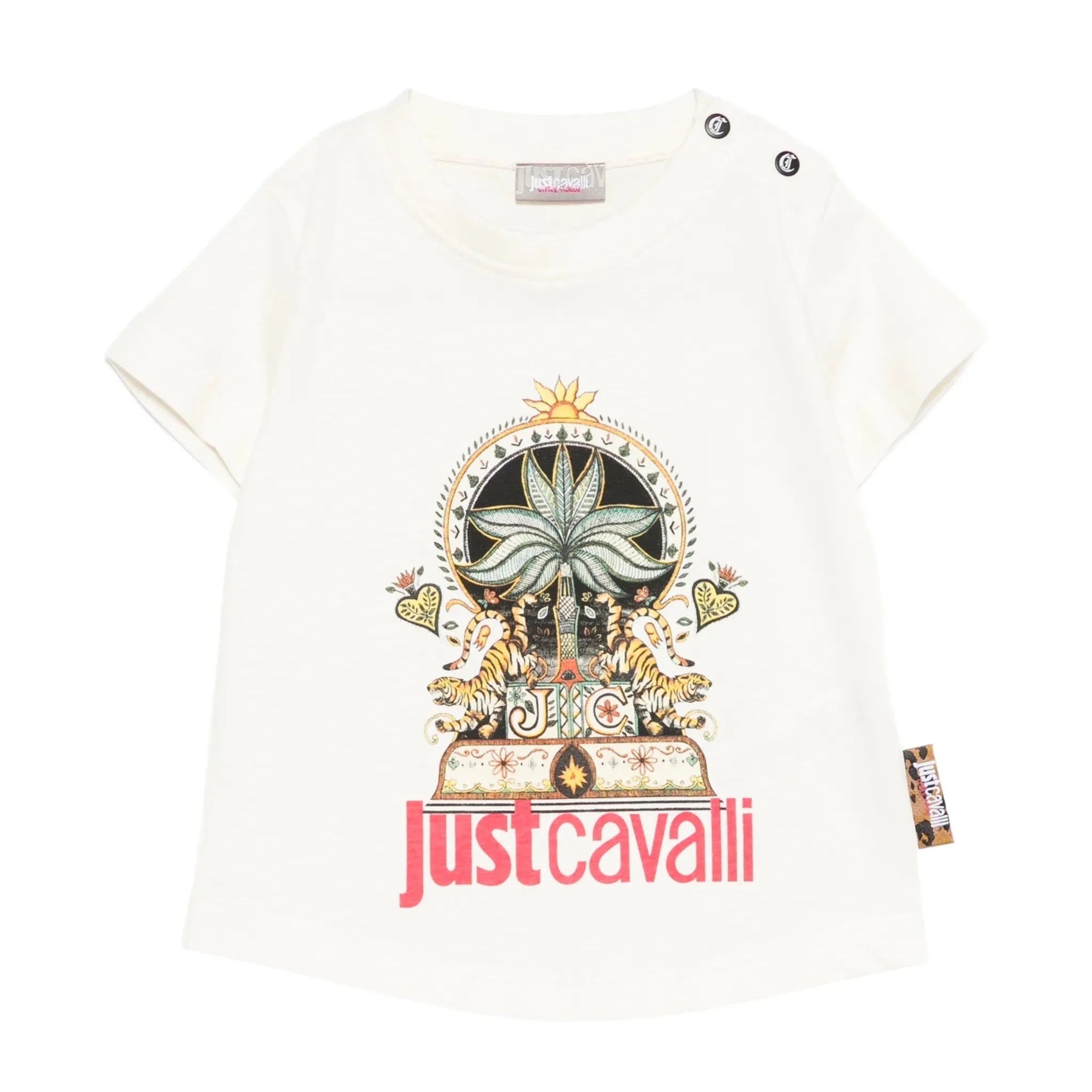 Just CavalliGraphic Short Sleeved T-ShirtSAVANNA
